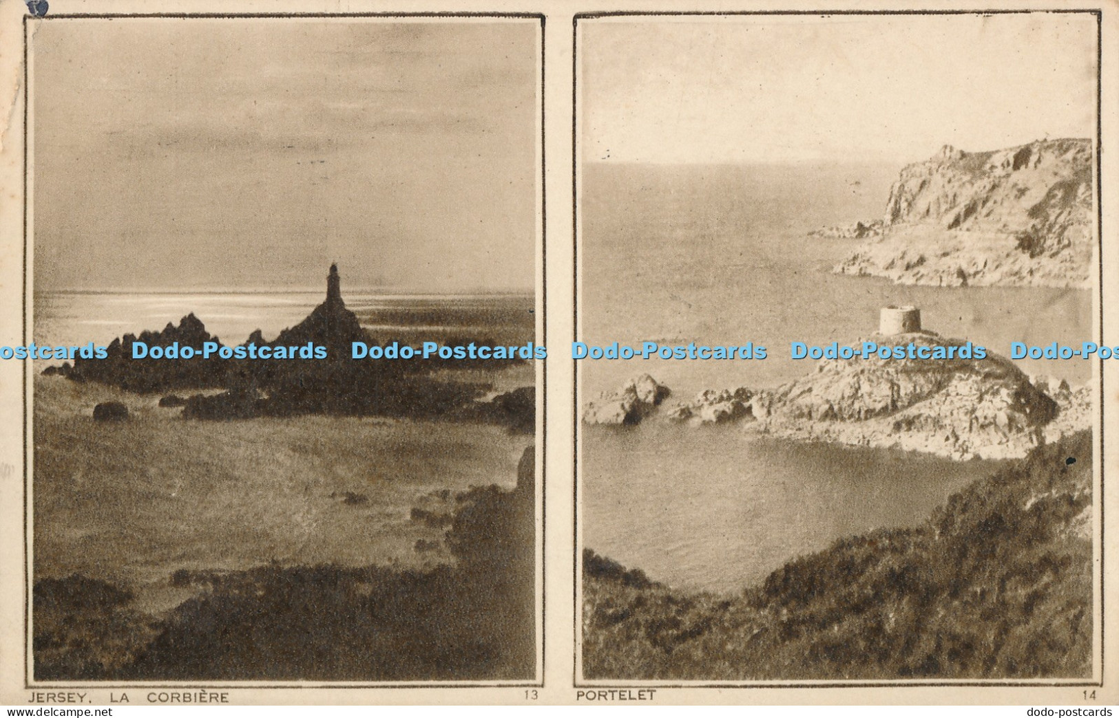 R028066 Jersey La Corbiere Portelet Photochrom 1934