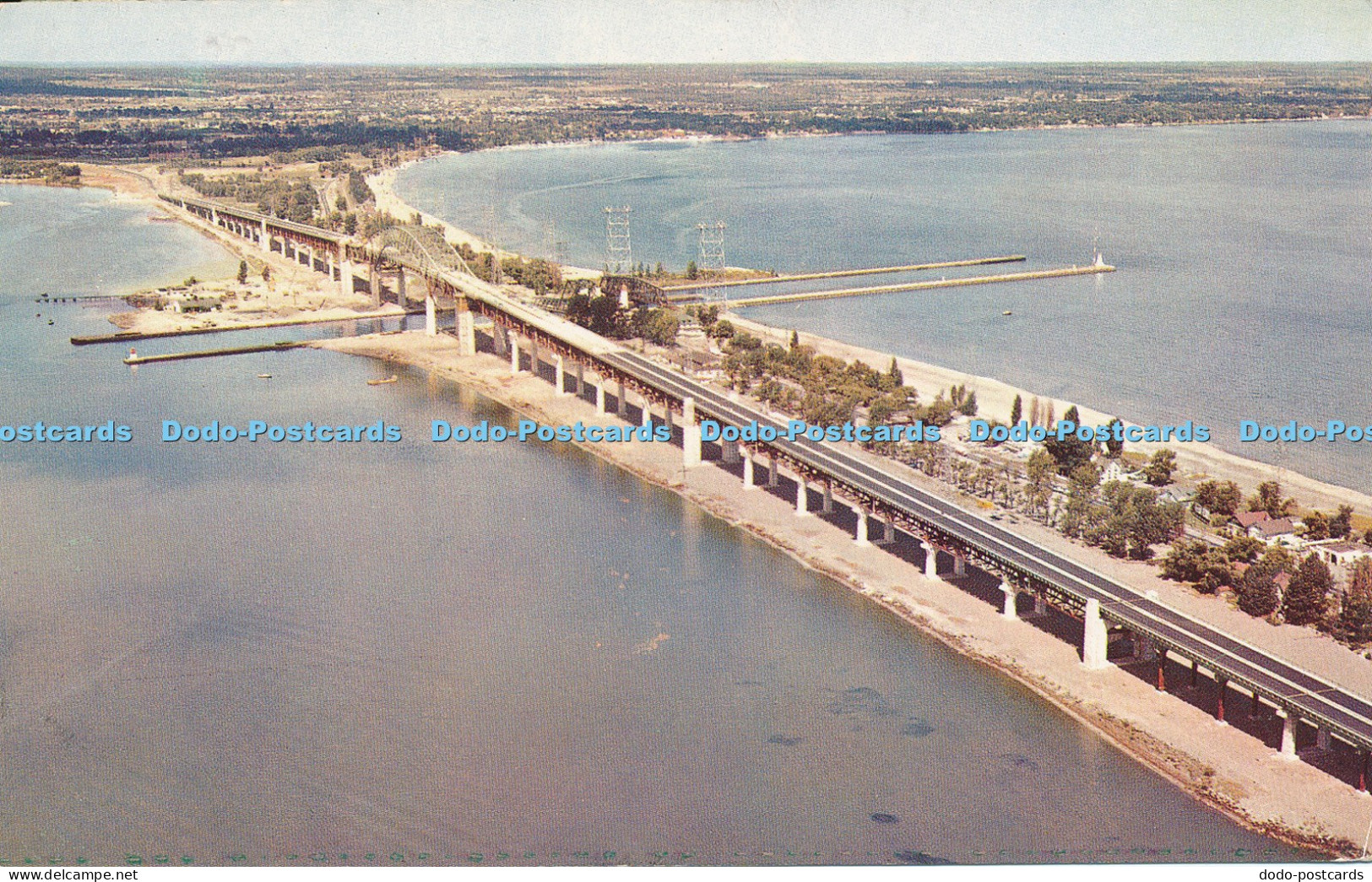 R034218 Aerial View of the New Burlington Skyway Burlington Beach Hamilton Ontar