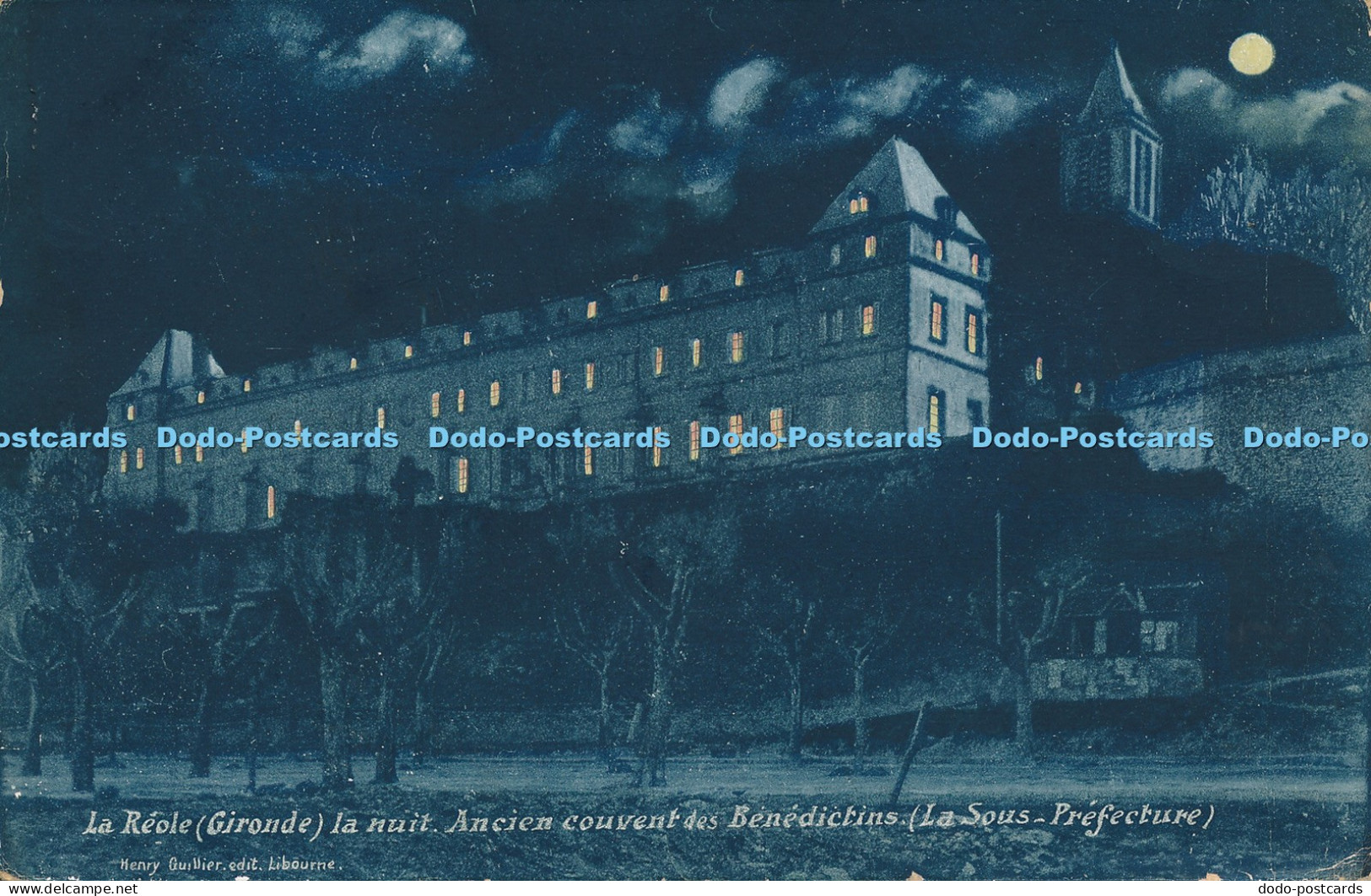 R038600 La Reole la Nuit Ancien Couvent des Benedictins 1913 B Hopkins