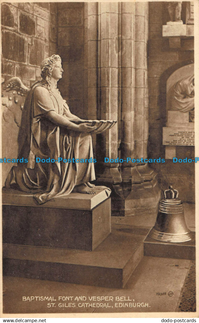 R039569 Baptismal Font and Vesper Bell. St. Giles Cathedral. Edinburgh. Valentin