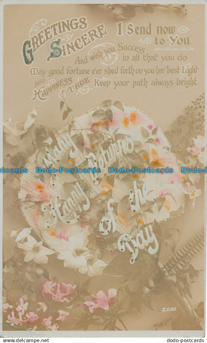 R050342 Greetings Sincere 1 Send Now to You. Taylor. 1907