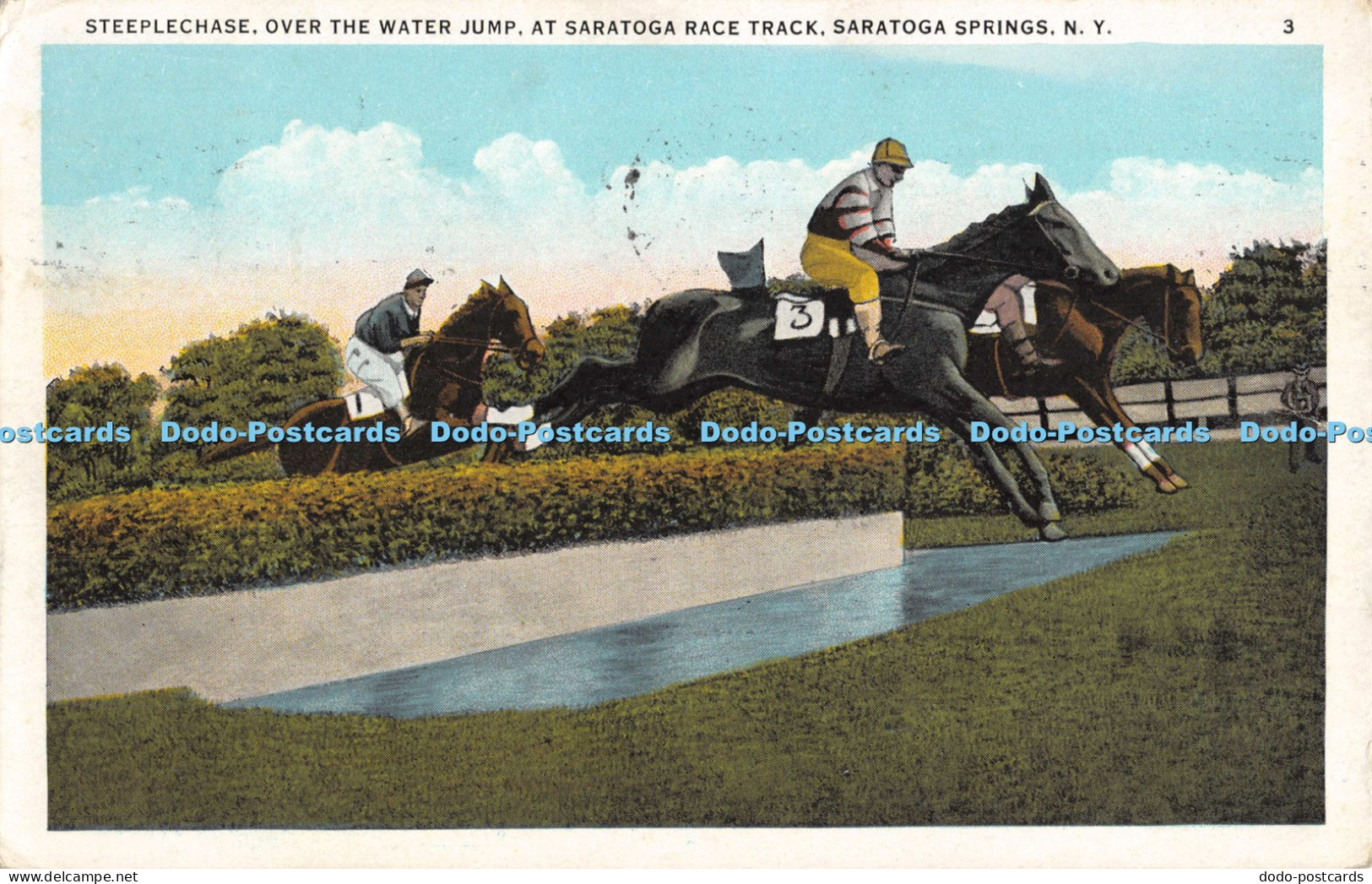 R054694 Steeplechase Over the Water Jump at Saratoga Race Track Saratoga Springs