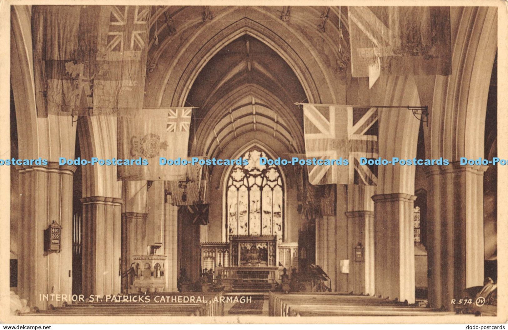 R056231 Interior St Patricks Cathedral Armagh Valentine Selectype 1945