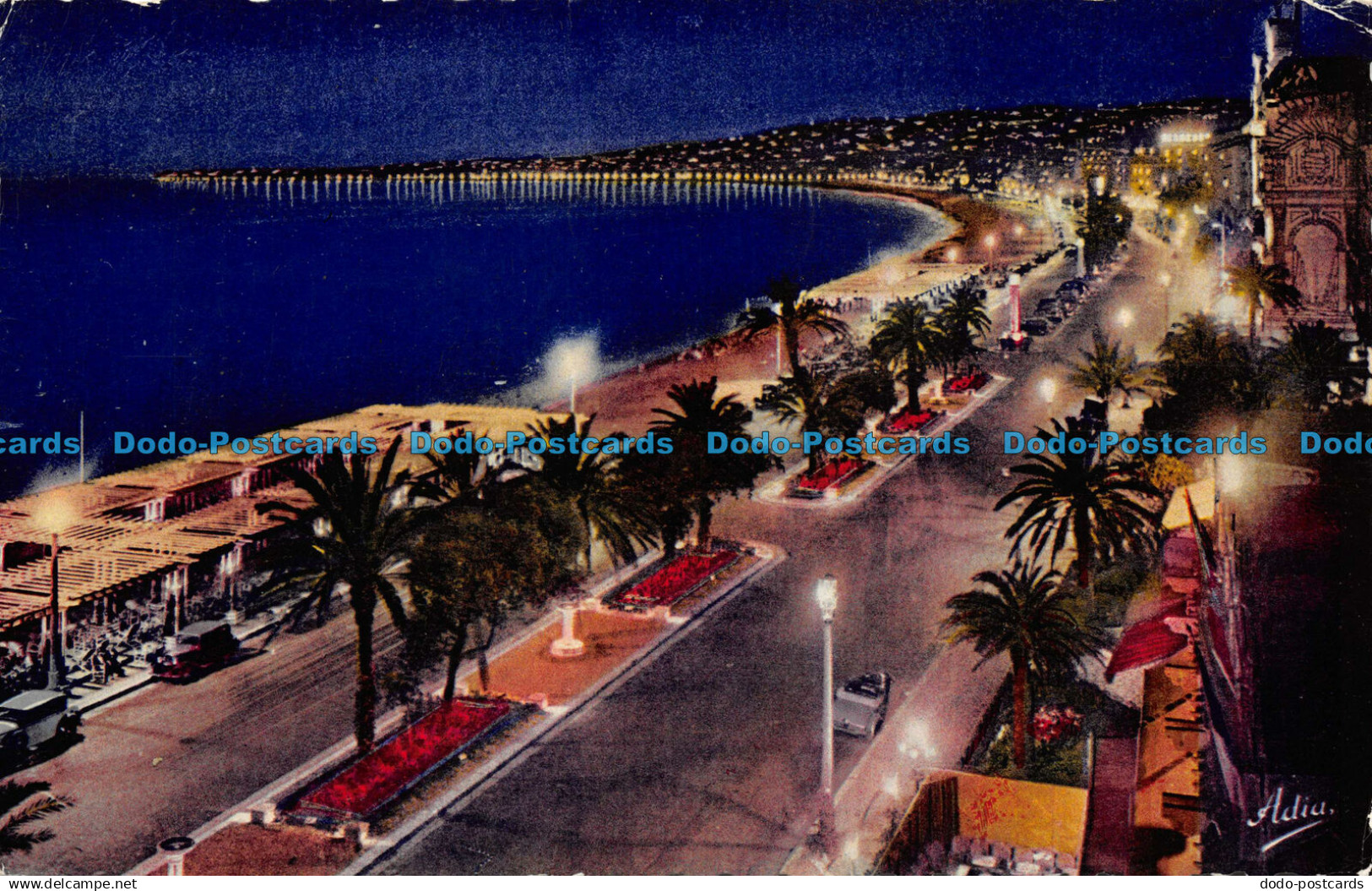 R072330 Nice. La Promenade des Anglais la Nuit. 1953