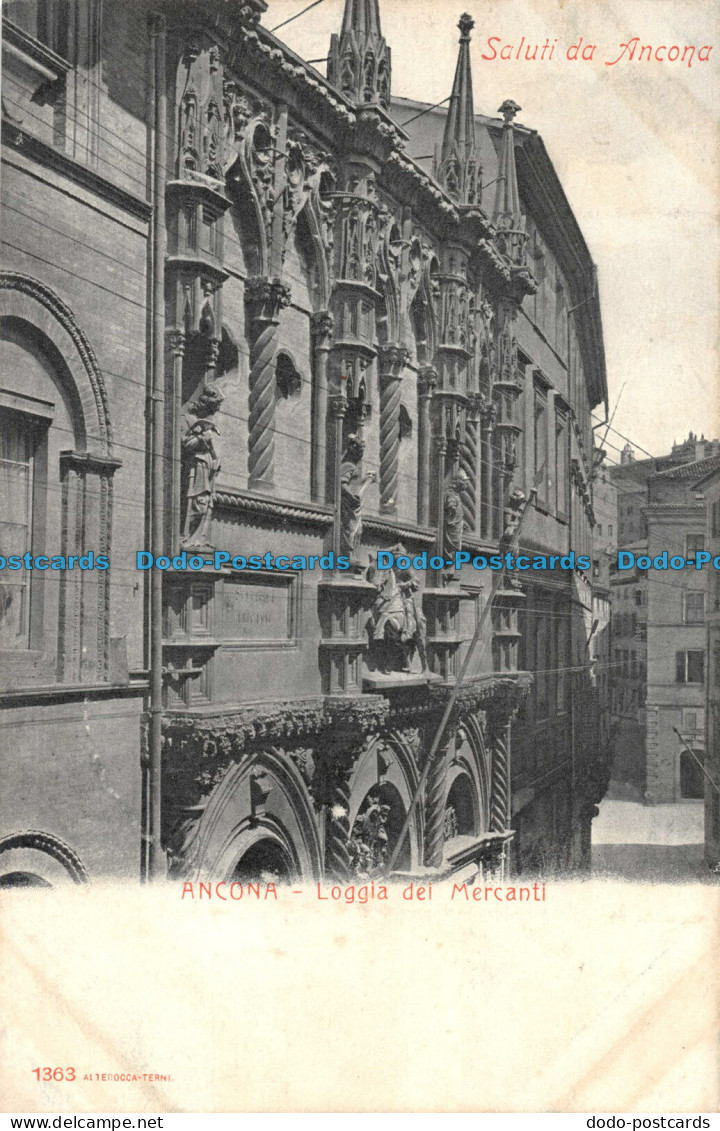 R079455 Ancona. Loggia dei Mercanti. 1363. Alterocca Terni. Saluti da Ancona