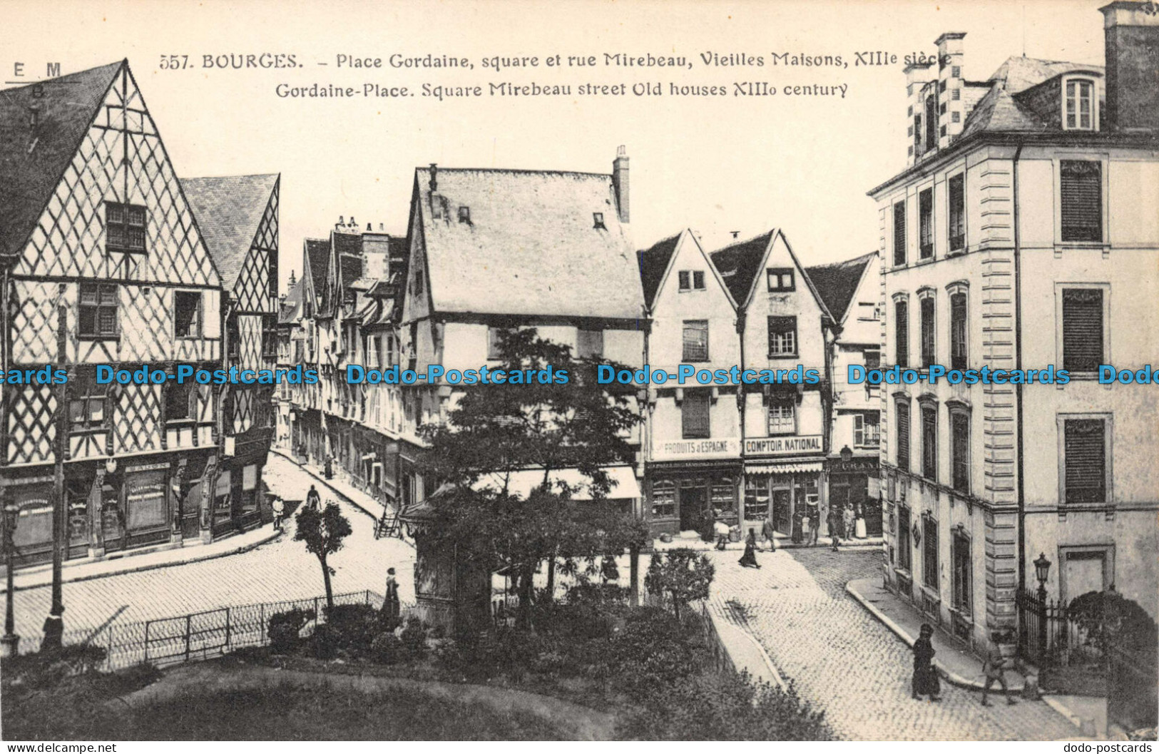 R084971 Bourges. Place Gordaine Square et Rue Mirebeau. Vieilles Maisons XIIIe S