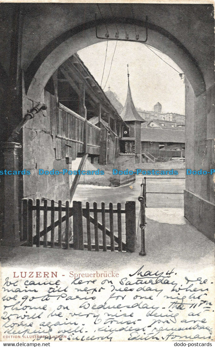 R086777 Luzern. Spreuerbrucke. Illustrato Luzern