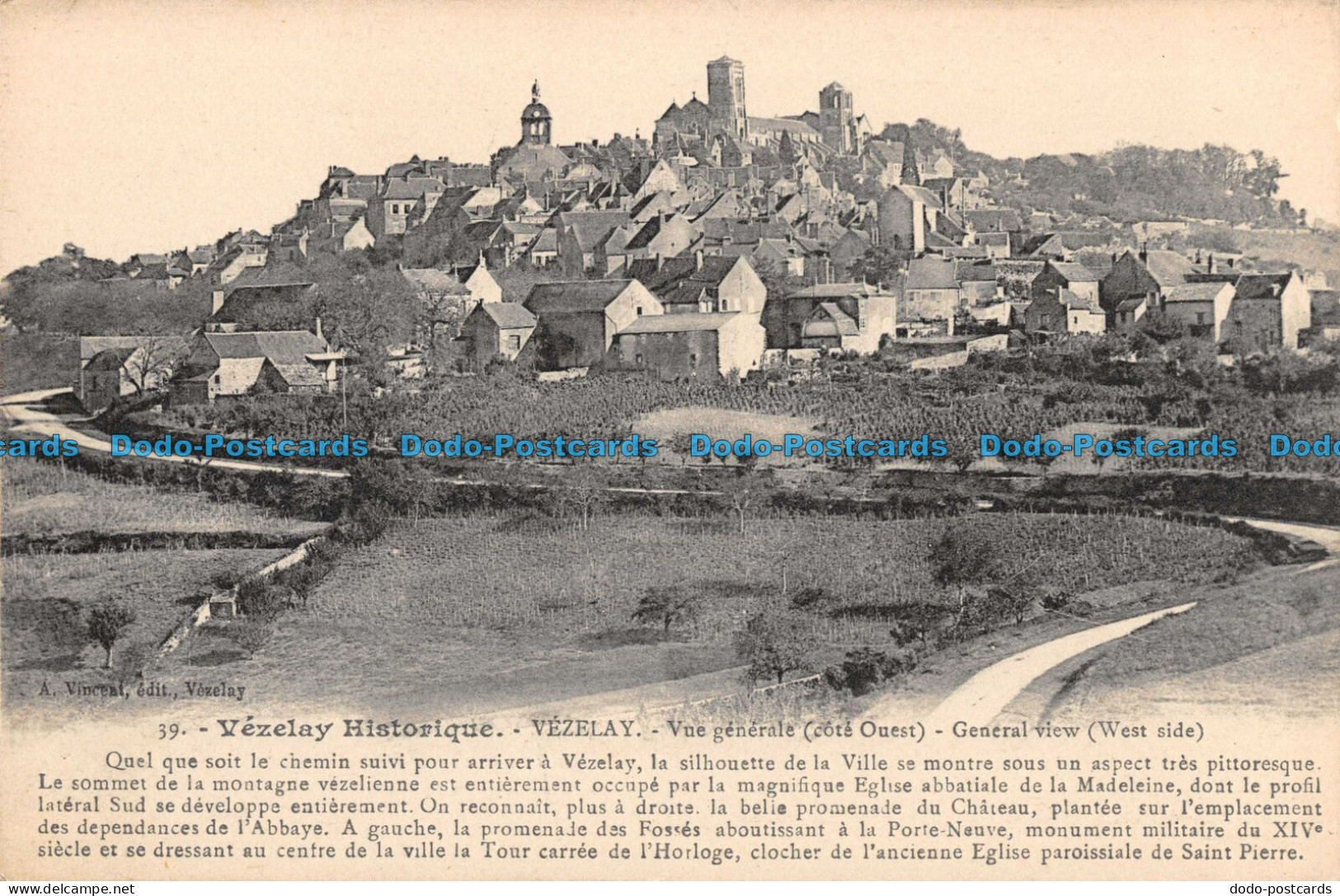 R089044 Vezelay Historique. Vezelay. Vue generale. A. Vincent