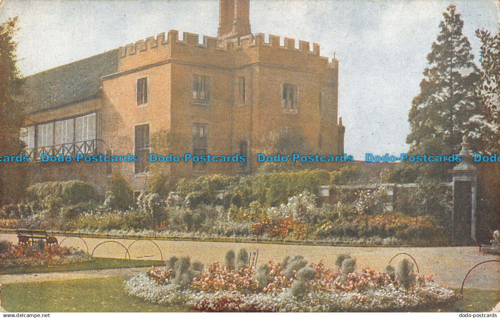 R094282 The Broad Walk and Tennis Court. Hampton Court. Salmon