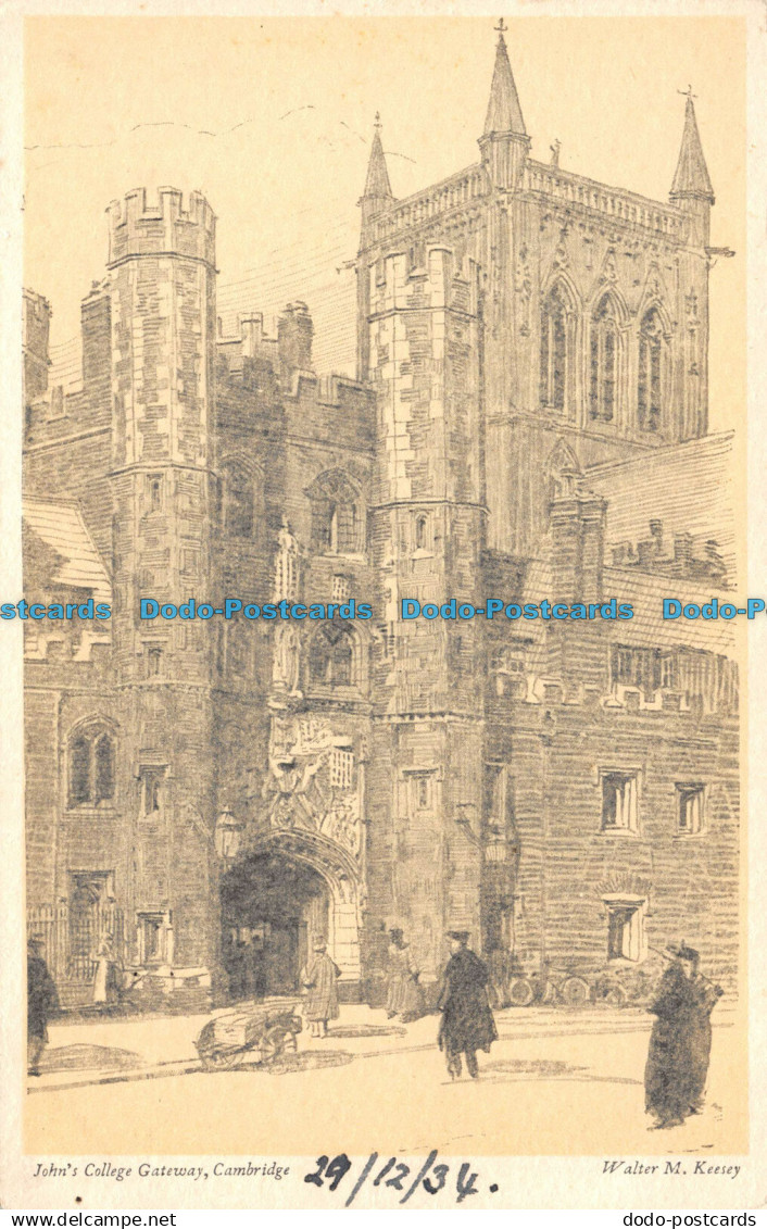 R103172 Johns College Gateway. Cambridge. Walter M. Keesey. Cambridge No. 52. A.
