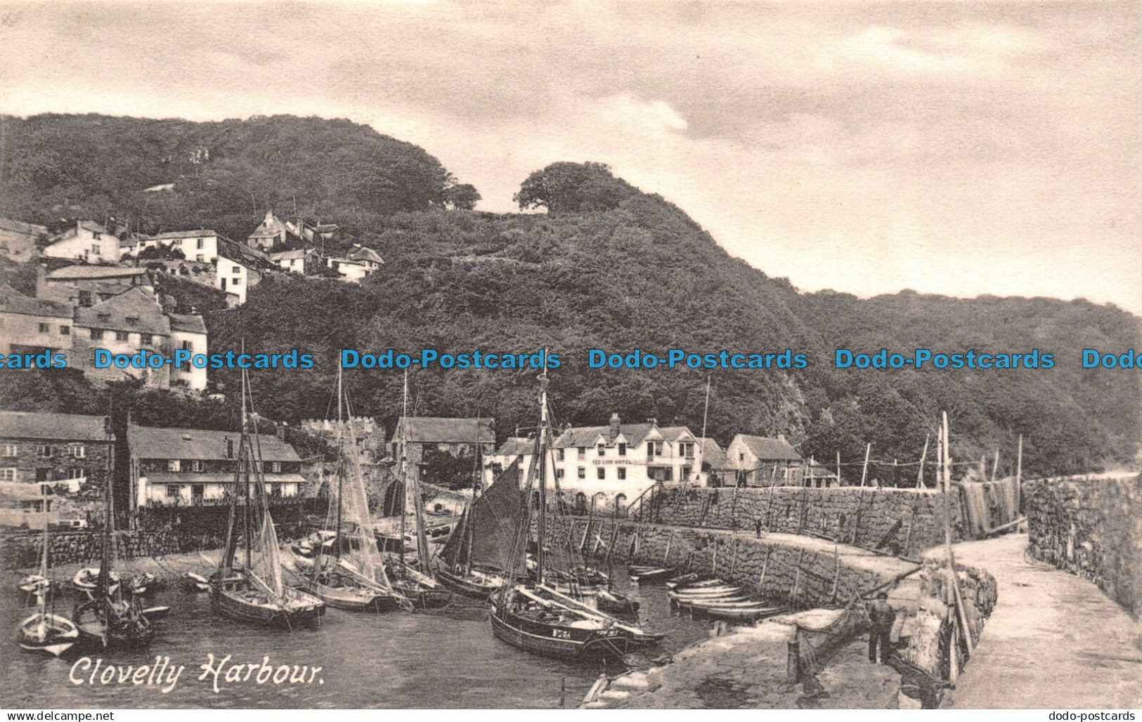 R156957 Clovelly Harbour. Frith