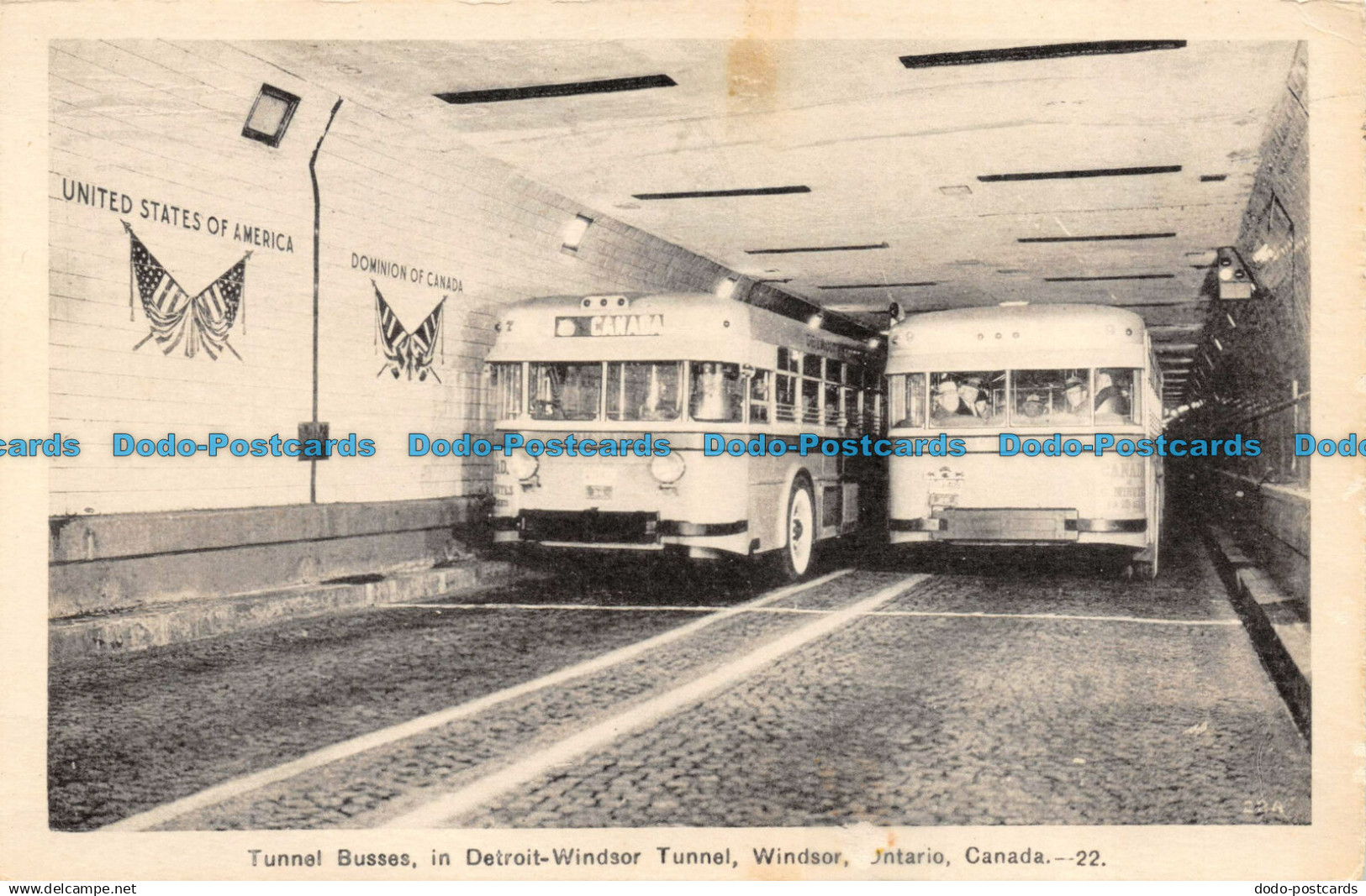 R159269 Tunnel Busses in Detroit Windsor Tunnel. Windsor. Ontario. Canada. 1939