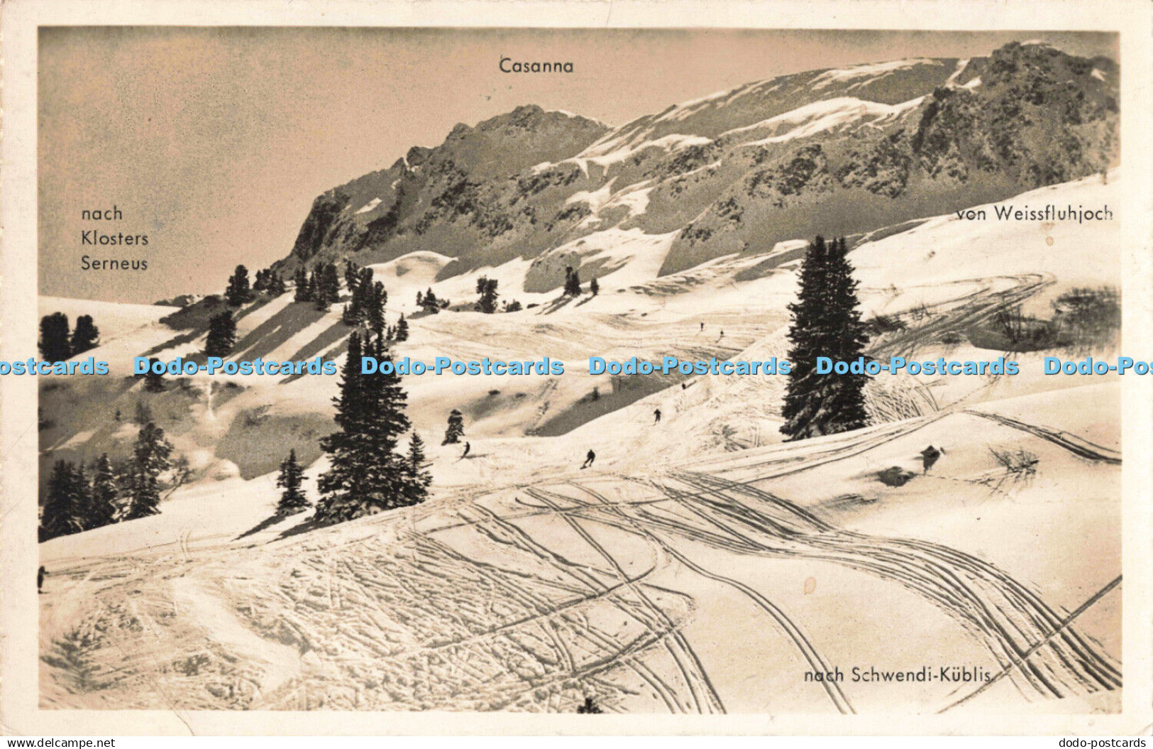 R198296 Nach Schwendi Kublis Parsennabfahrt 182 Otto Furter Davos Platz 1956