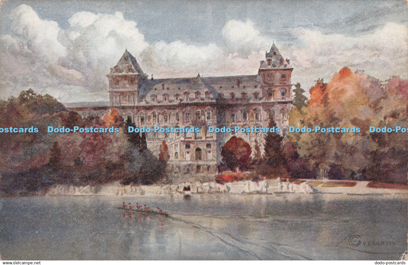 R221447 Torino Castello del Valentino e Fiume Po