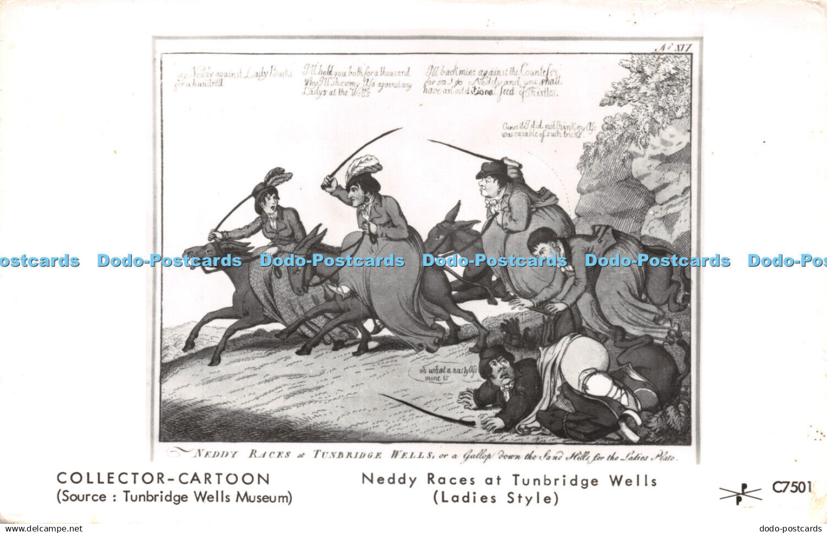R256122 Collector Cartoon Tunbridge Wells Museum Neddy Races at Tunbridge Wells