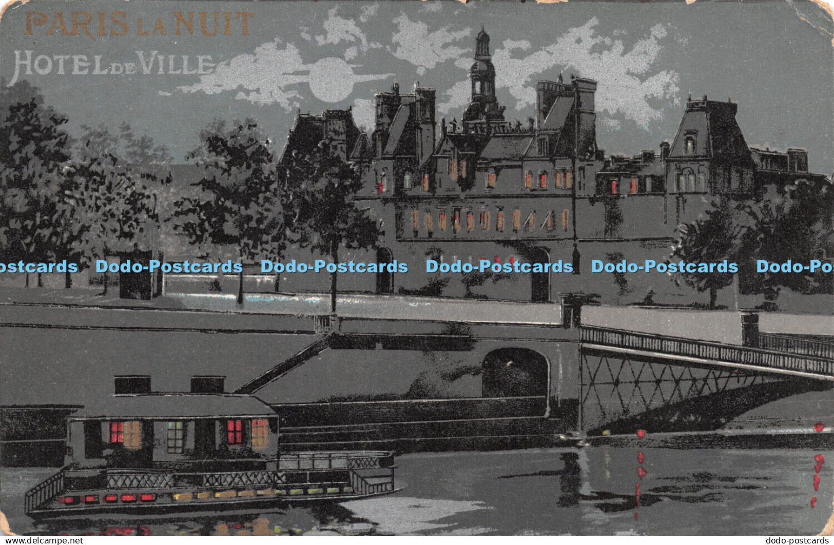 R274532 Paris la Nuit Hotel de Ville J C Paris