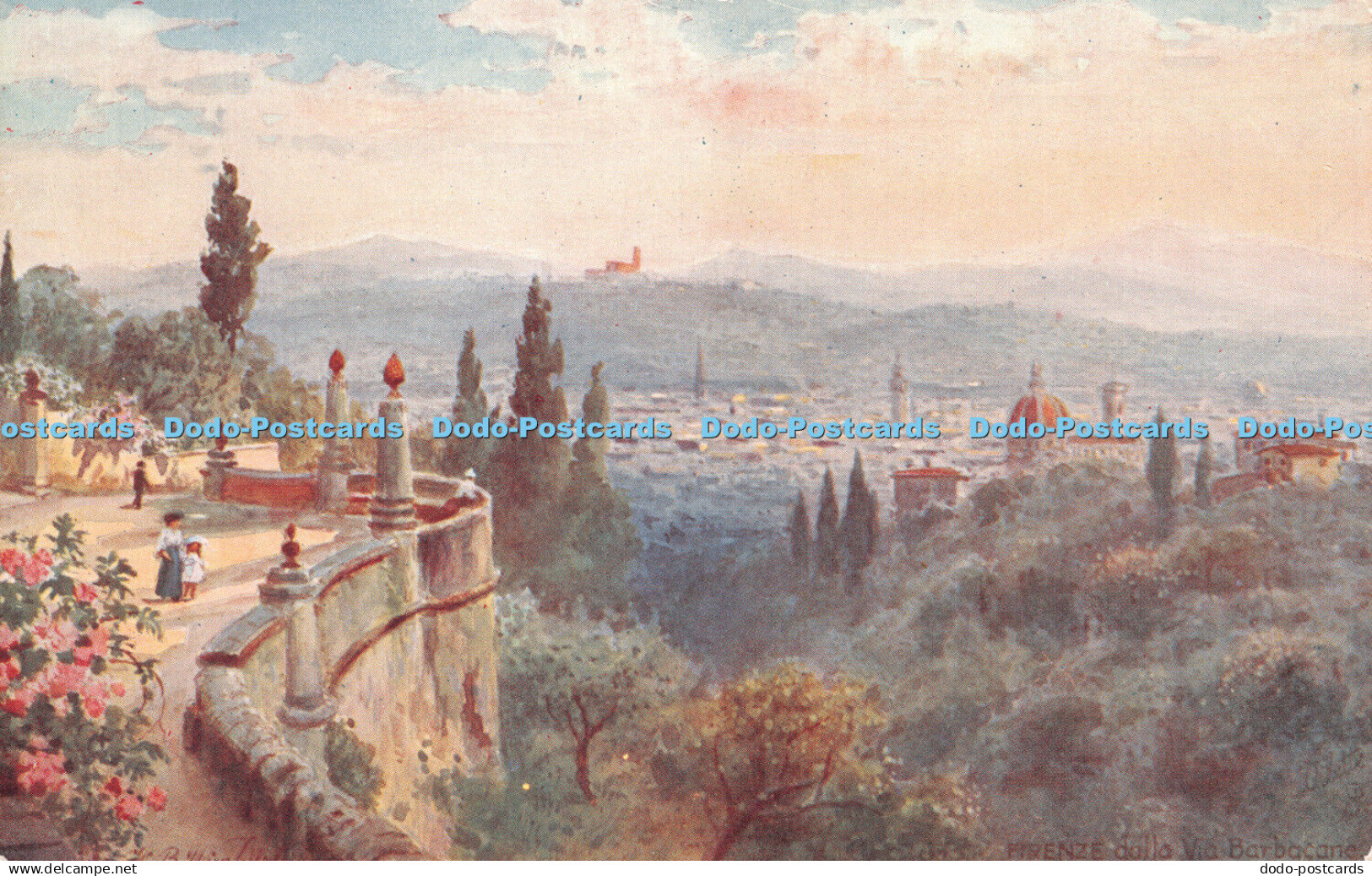 R282251 Florence seen from Via Barbacane Wide Wide World Florence Series II Tuck