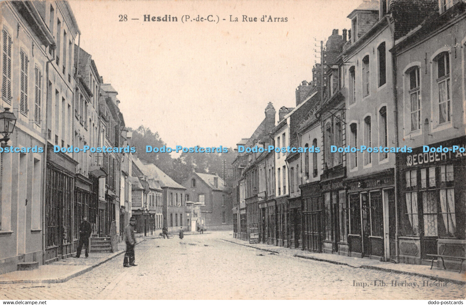 R293851 Hesdin 28 P de C La Rue d Arras Imp Lib Herbay Hesdin IMP Catala Freres