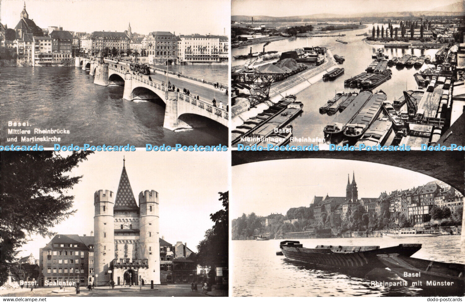 R293877 Basel Mittlere Rheinbrucke und Martinskirche Basel Spalentor Basel Klein