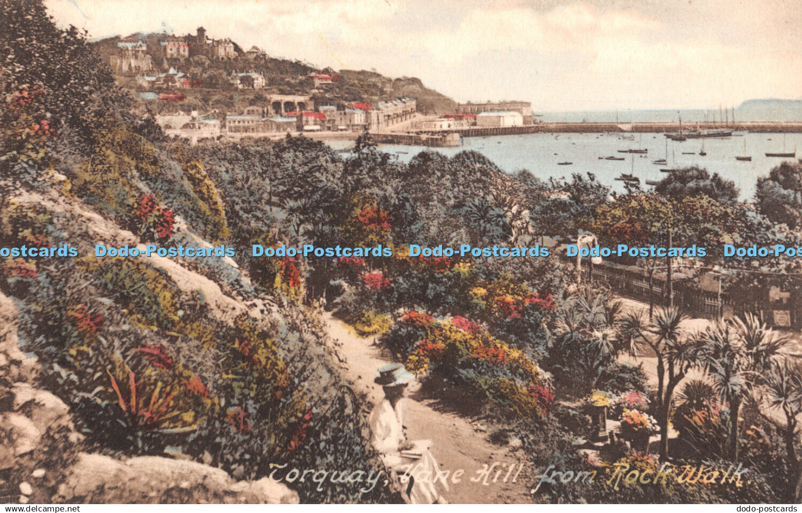 R329632 Torquay Vane Hill from Rock Walk F Frith No 69574