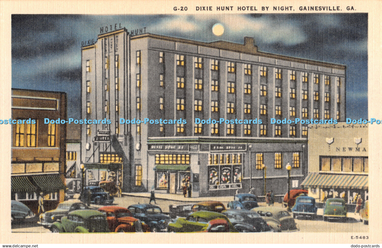 R330155 Ga Gainesville Dixie Hunt Hotel by Night Asheville Post Card