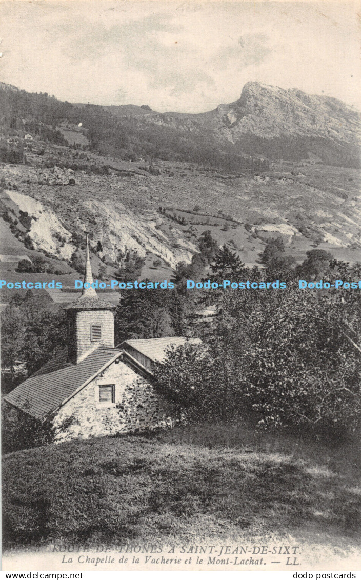 R337031 Route de Thones A Saint Jean De Sixt La Chapelle de la Vacherie et le Mo
