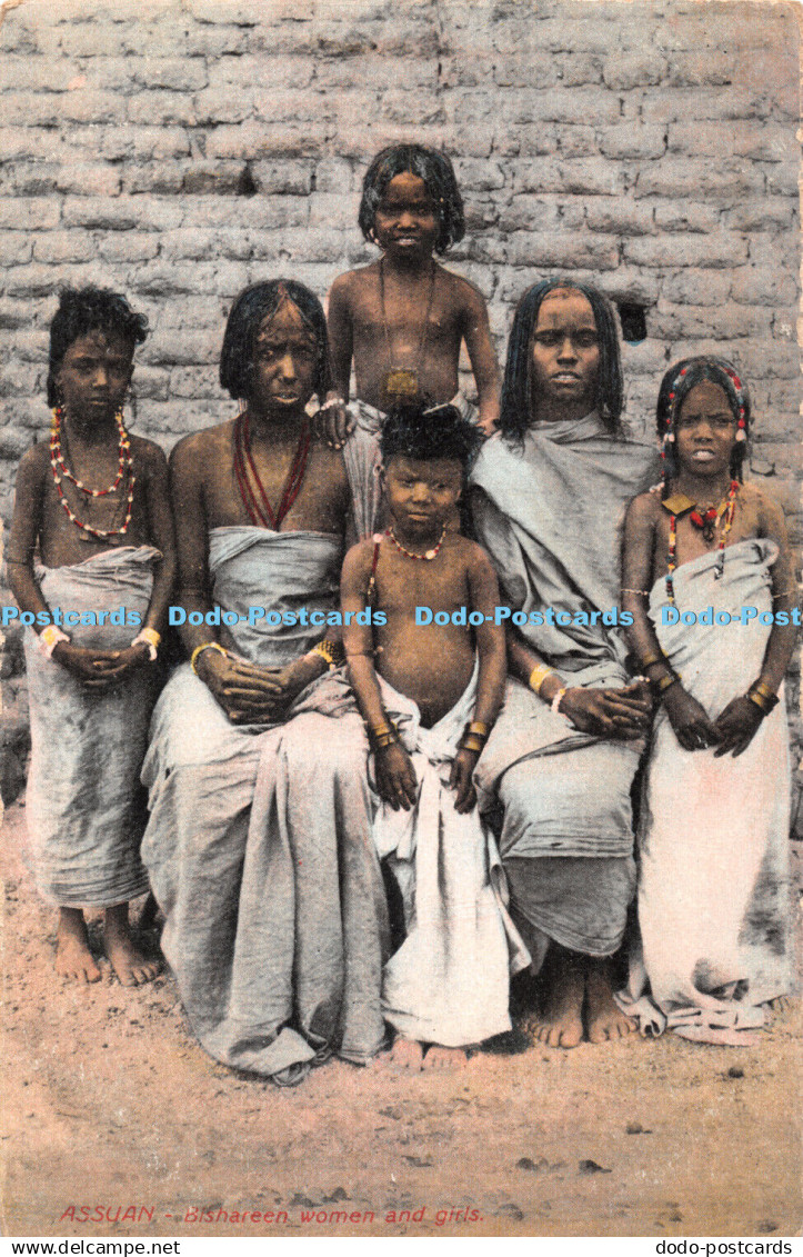 R359313 Assuan Bishareen women and girls Postcard