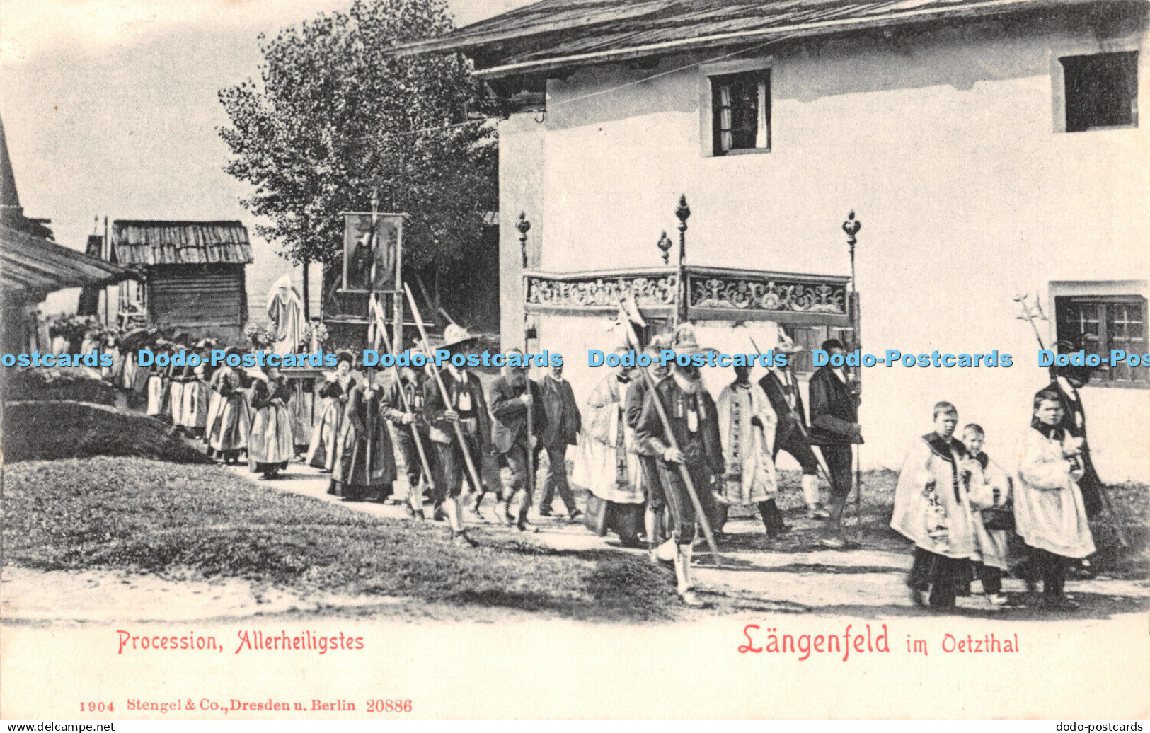 R371128 Langenfeld im Oetzthal Procession Allerheiligstes Stengel 1904
