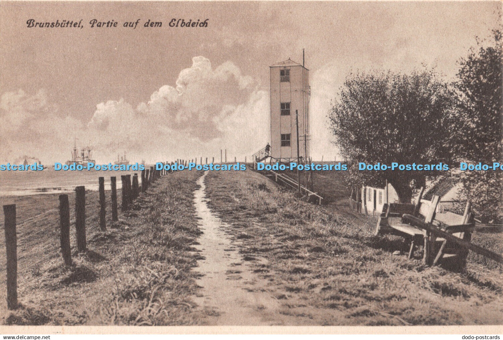 R371330 Brunsbuttel Partie auf dem Elbdeich Furboters Buchhandlung