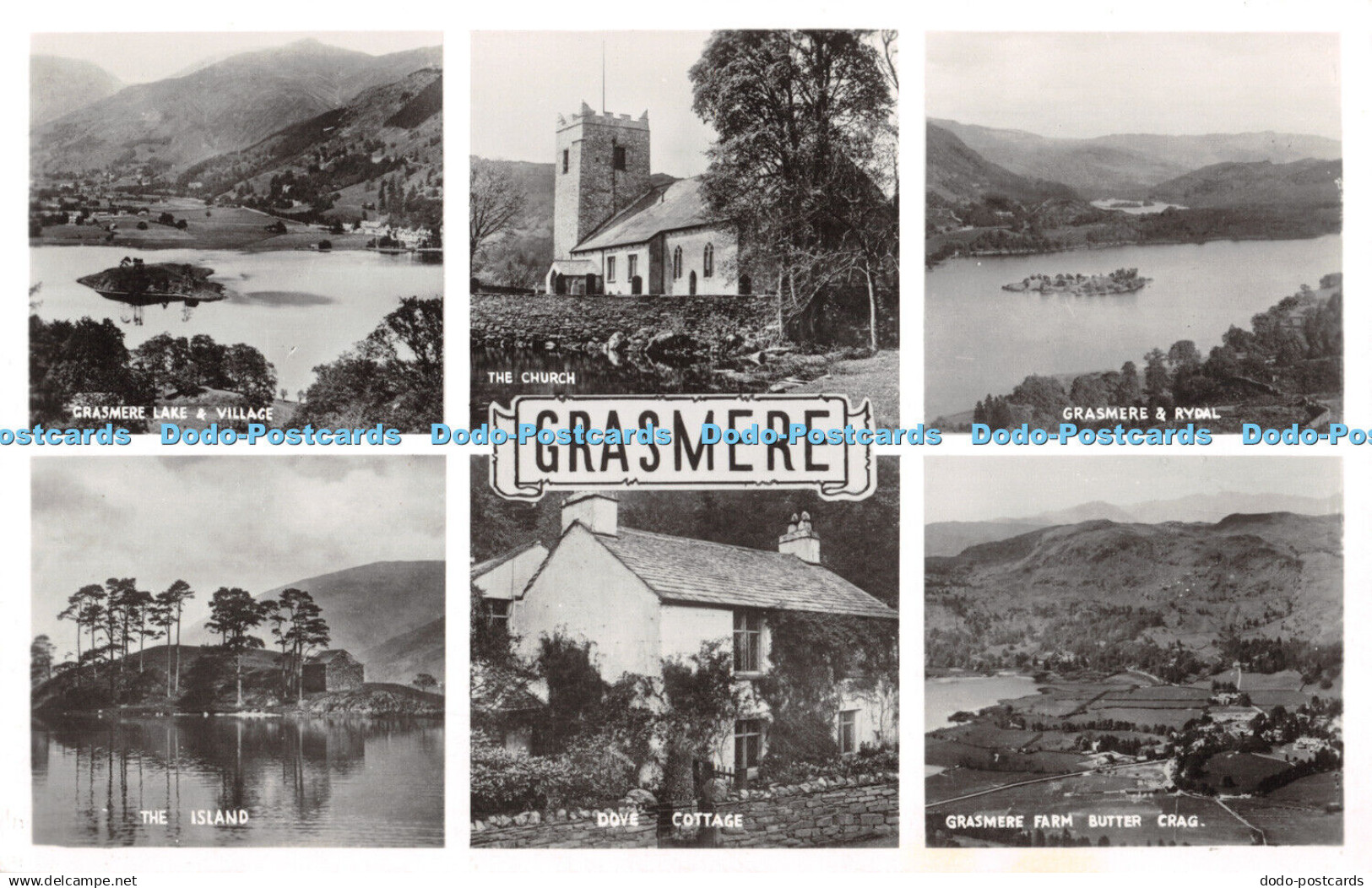 R376453 Grasmere The Church Grasmere Lake and Village G P Abraham Multi View