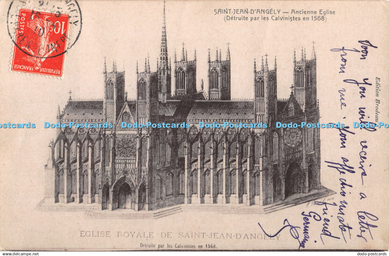 R389511 Eglise Royale De Saint Jean D Angely Edition Brodeau 1910