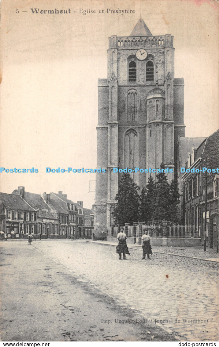 R394276 5 Wormhout Eglise et Presbytere Imp Dequidt Louf Journal de Worinhout