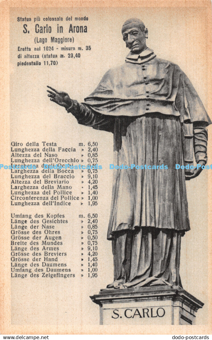 R406892 Statua piu colossale del mondo S Carlo in Arona Lago Maggiore Eretta nel