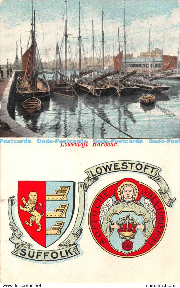 R444768 Lowestoft Suffolk Lowestoft Harbour Jarrolds Series No 2067 1905