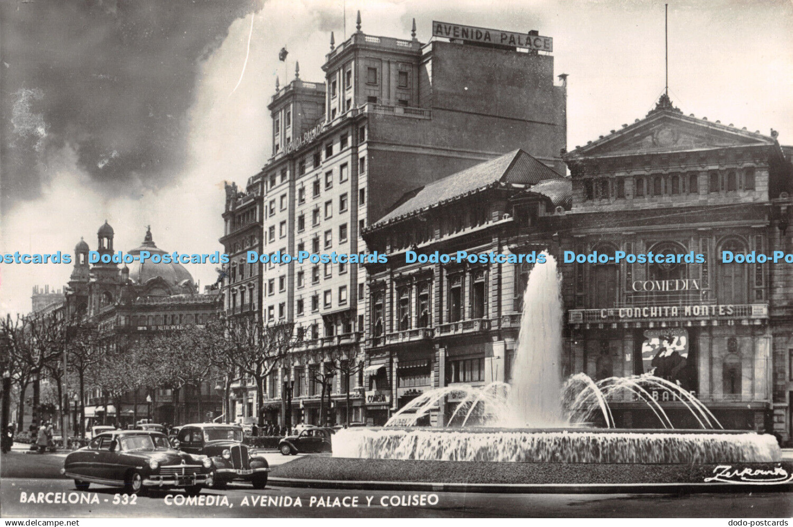 R445789 Barcelona 532 Comedia Avenida Palace y Coliseo Zerkowitz 1954