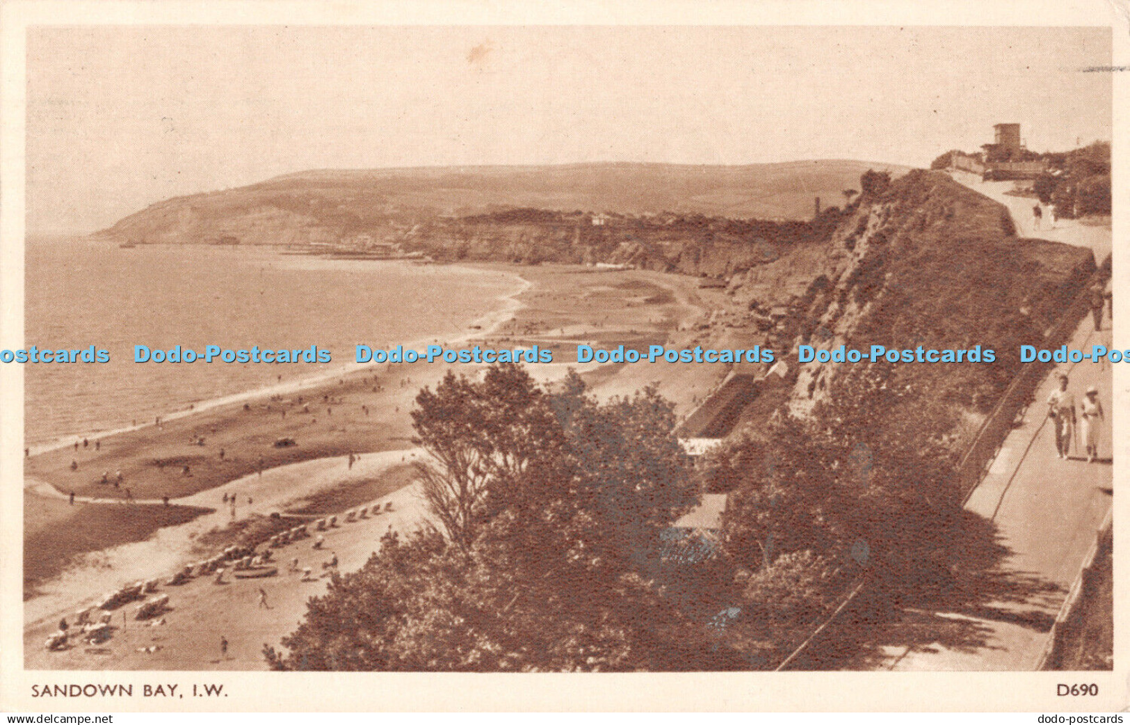 R478170 Sandown Bay Dean Postcard 1952