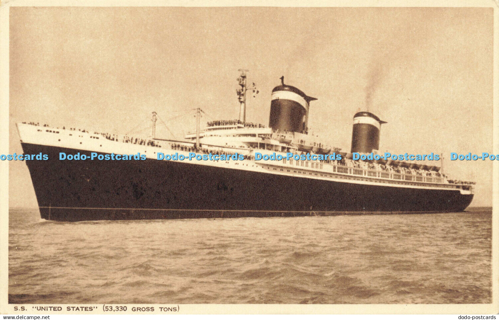 R587876 S S United States Photochrom Flagship of United States Lines Worlds fast