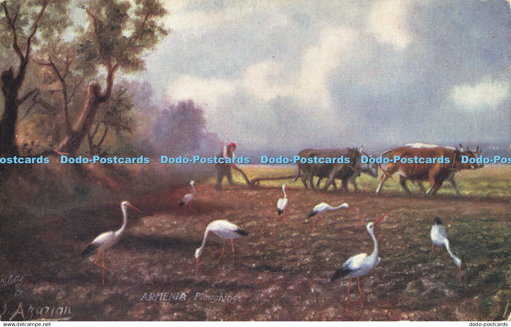 R602217 Armenia Ploughing Wide Wide World Village Life in Armenia Tuck Oilette 7