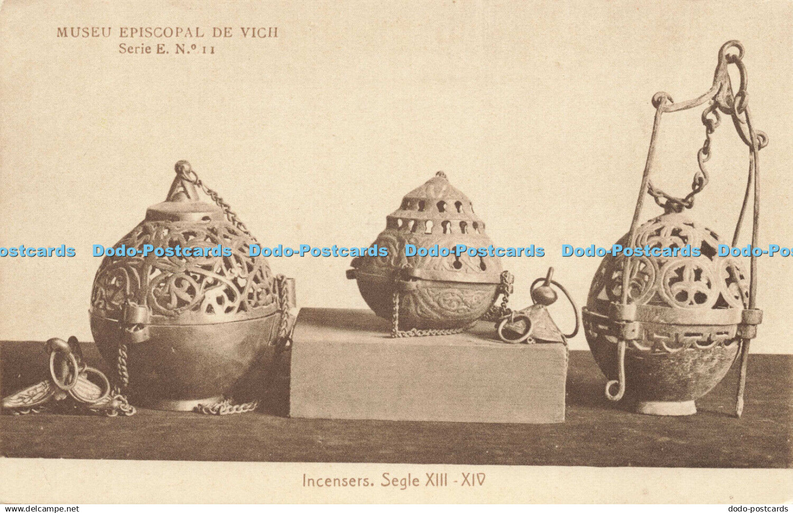 R613600 Museu Episcopal de Vich Serie E No 11 Incensers Segle XIII XIV Fototipia