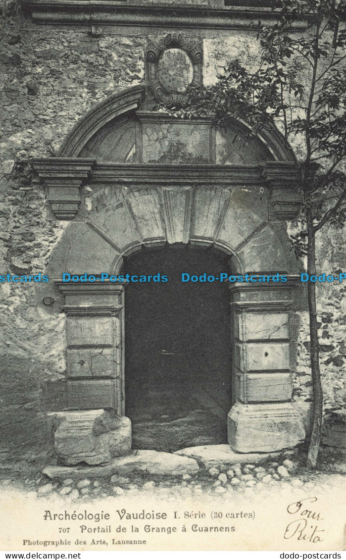 R624636 Archeologie Vaudoise I. Serie. 707 Portail de la Grange a Cuarnens. Phot