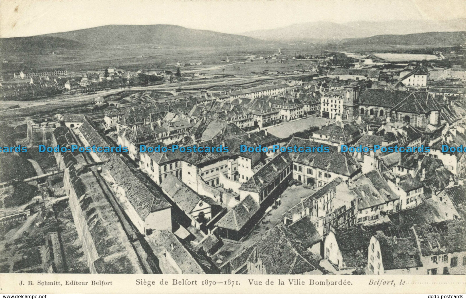 R637942 Siege de Belfort. Vue de la Ville Bombardee. J. B. Schmitt