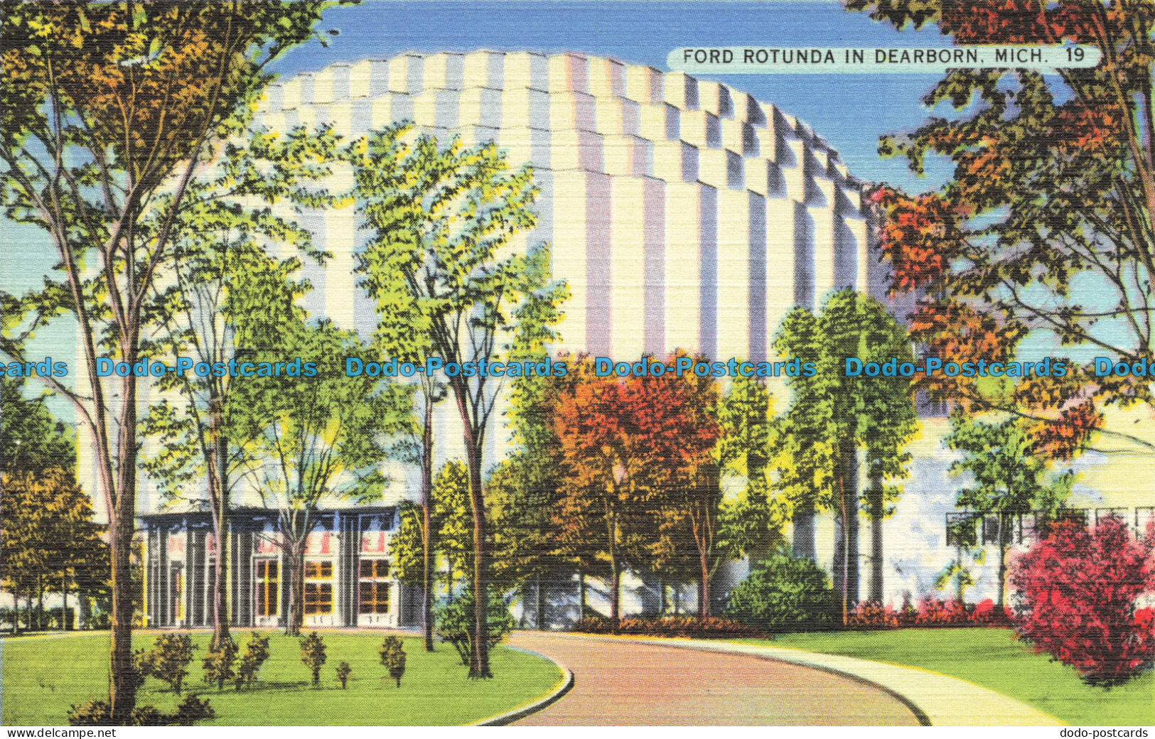 R653326 Mich. Ford Rotunda in Dearborn. Chaffee. Tichnor Quality Views
