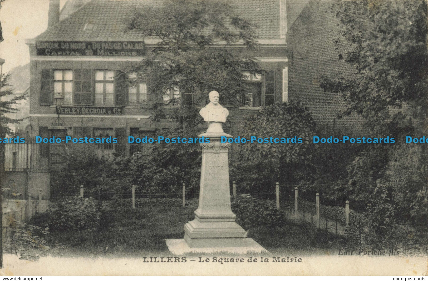 R661042 Lillers. Le Square de la Mairie. Poriche Fils. Phototypie Desaix