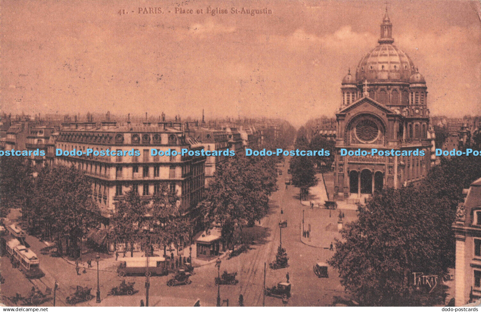 R718170 Paris Place et Eglise St Augustin Patras 1926