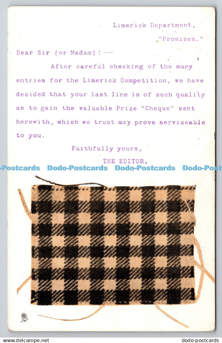 R751467 Letter Limerick Department Promises Raphael Tuck and Sons Limerick Postc