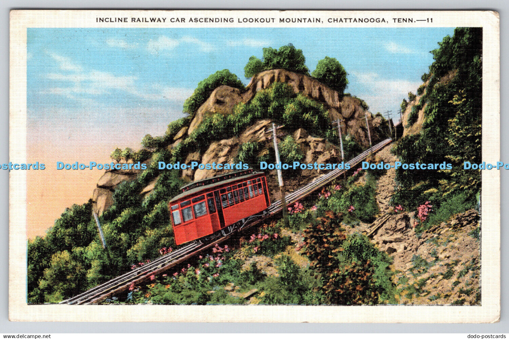 R753954 Chattanooga Tenn Incline Railway Car Ascending Lookout Mountain T H Payn