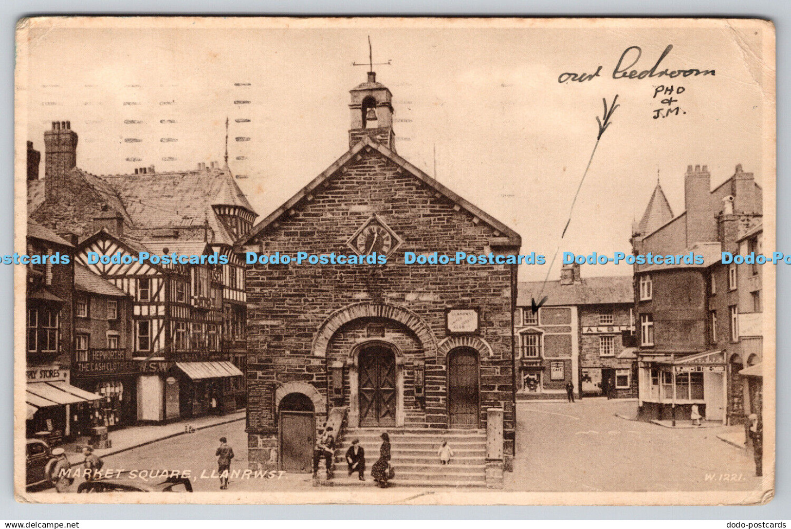 R760863 Llanrwst Market Square Valentine Sepiatype PM Colwyn Bay Denbighshire 19