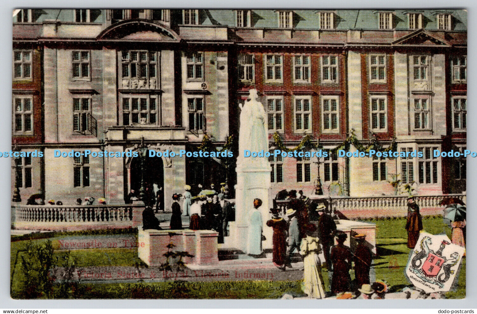 R774872 Newcastle on Tyne Victoria Statue and Royal Victoria Infirmary Woolstone