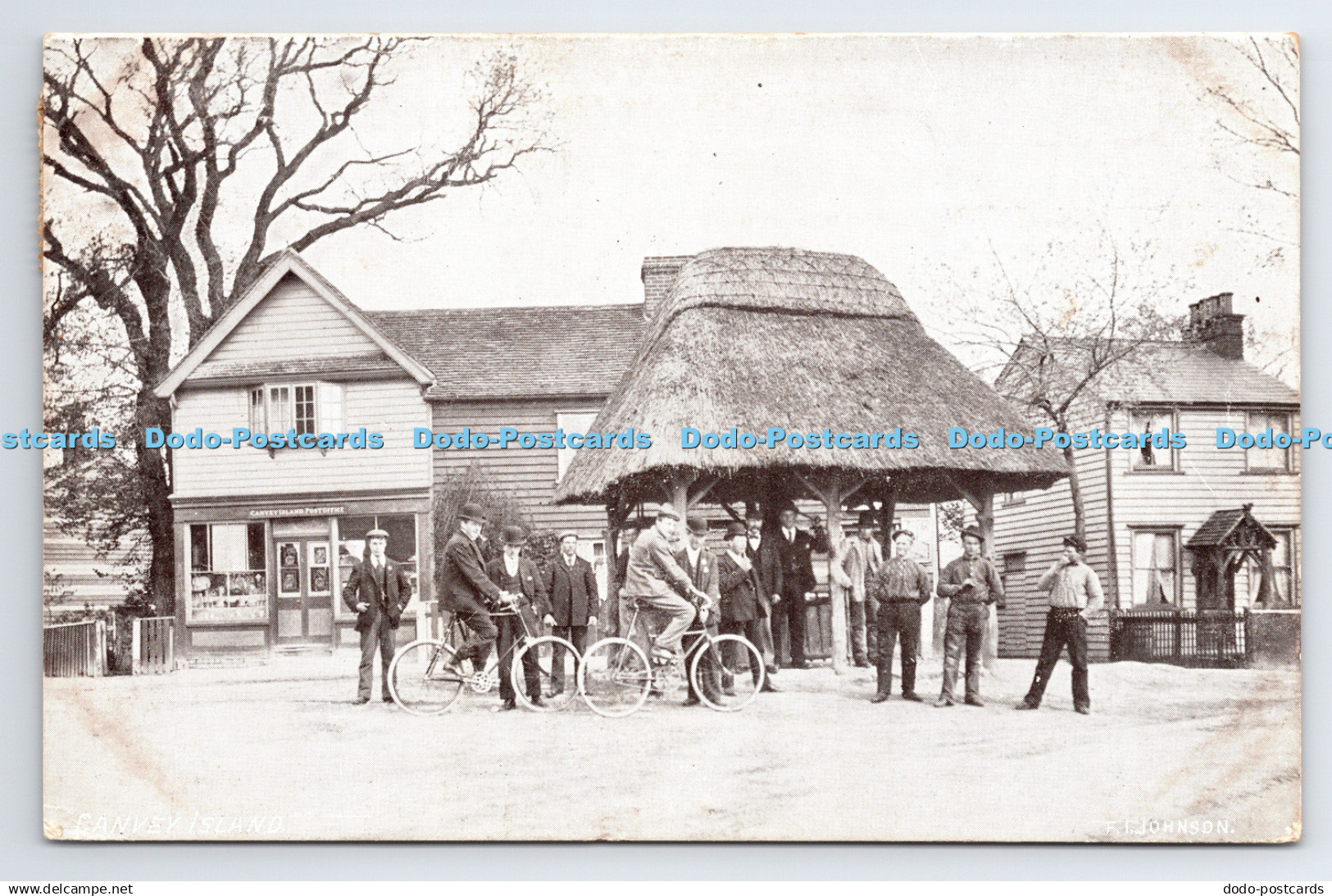 R777009 Canvey Island Men With Bicycles Ellis F H Johnson 1911