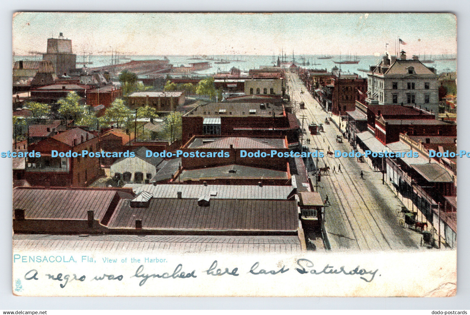 R777610 Pensacola Fla View Of the Harbour Tuck Series No 2480 1908